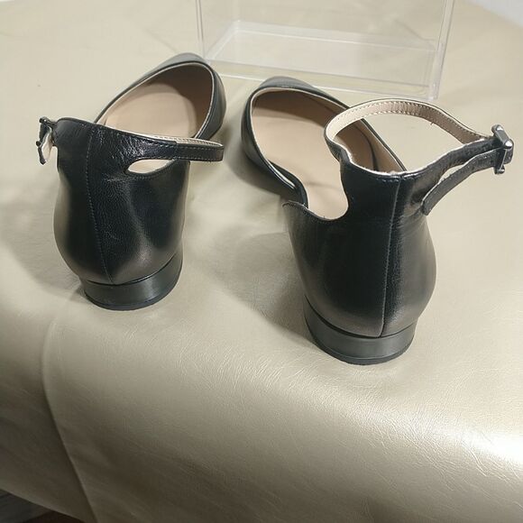 Franco Sarto Women's SZ 10M Slide Leather d'Orsay Flat Slide Shoes Black. - Picture 6 of 11